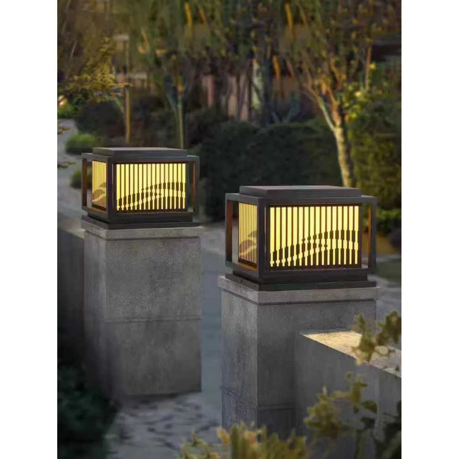 Outdoor Frosted Lampshade LED Solar Courtyard Street Pole Lights Landscape Observation Lamp
