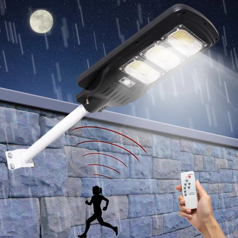 ABS Plastic IP65 Waterproof Outdoor 50W 100W 150W 200W 250W 300W Integrated All in One LED Solar Street Light with Motion Radar Sensor for Garden Public Areas