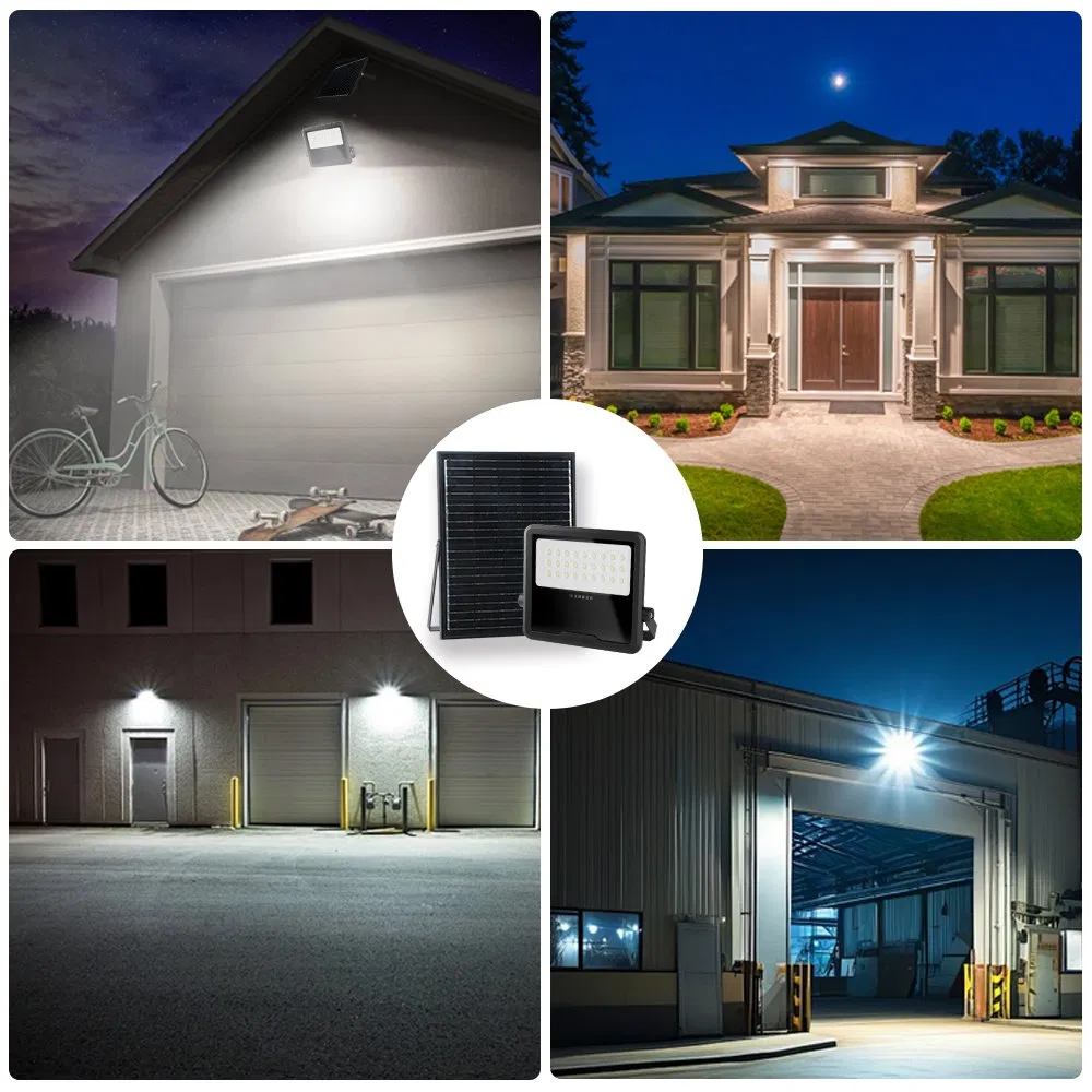 Security Camping Outdoor Waterproof IP65 Stadium Portable Slim Aluminum LED Solar Flood Light 50W 100W 200W 300W
