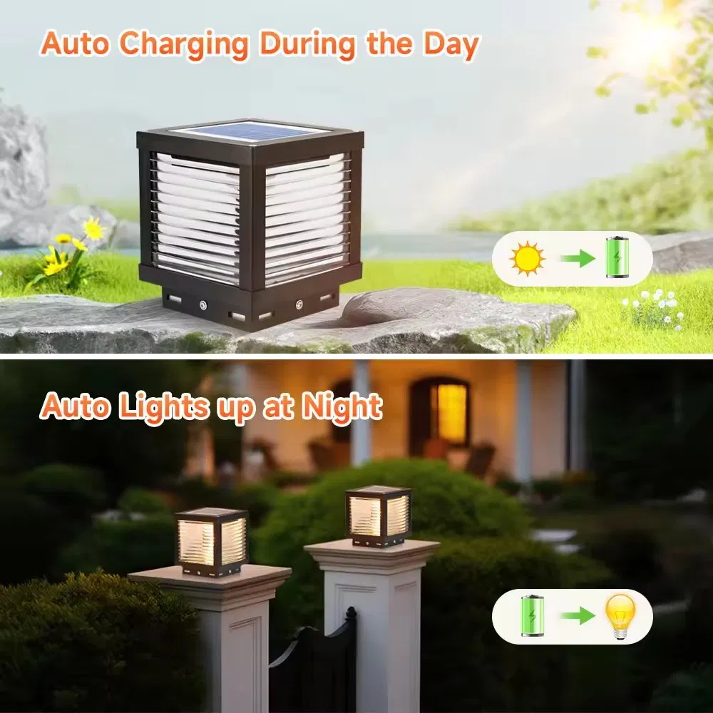 New Outdoor Courtyard Garden Landscape Lighting Outdoor Household IP65 Solar LED Post Pillar Gate Lamp/Solar Garden Light