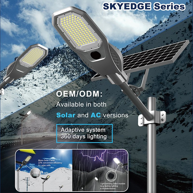 Outdoor Solar Power Light Integrated LED Solar Street Light with Radar Adaptive Lighting