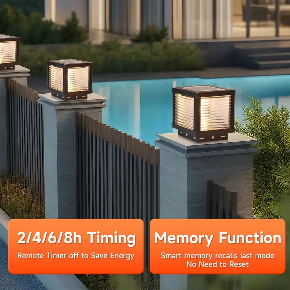 Solar LED Post Pillar Gate Lamp 5