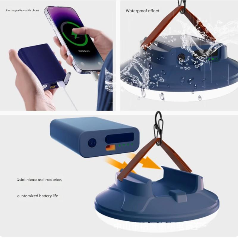 Solar Camping Light Rechargeable Emergency Light Holder Hook Design for Outdoor Hiking and Camping 5-Speed Dimming Mode