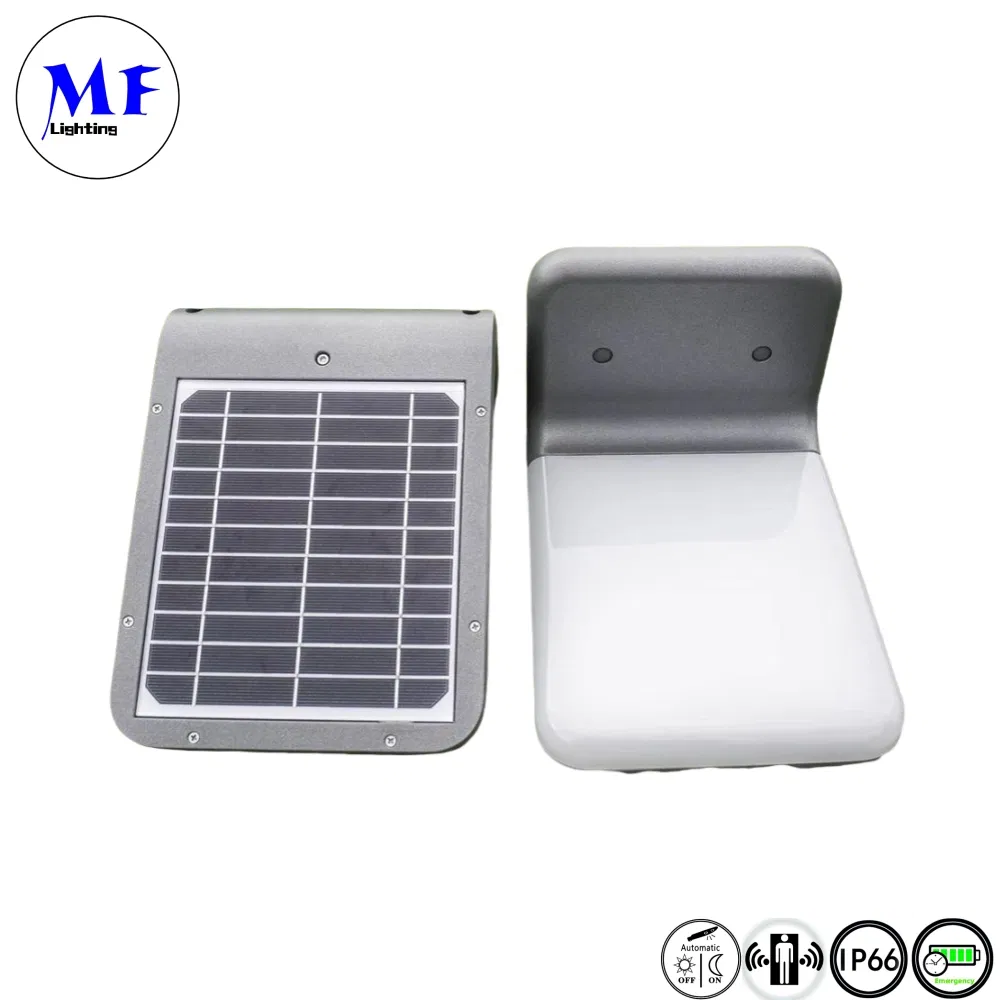 Factory Price Solar Power Outdoor Waterproof IP66 5W 500lm Die-Cast Aluminum All in One LED Solar Wall Light Solar Garden Light with Microwave Induction