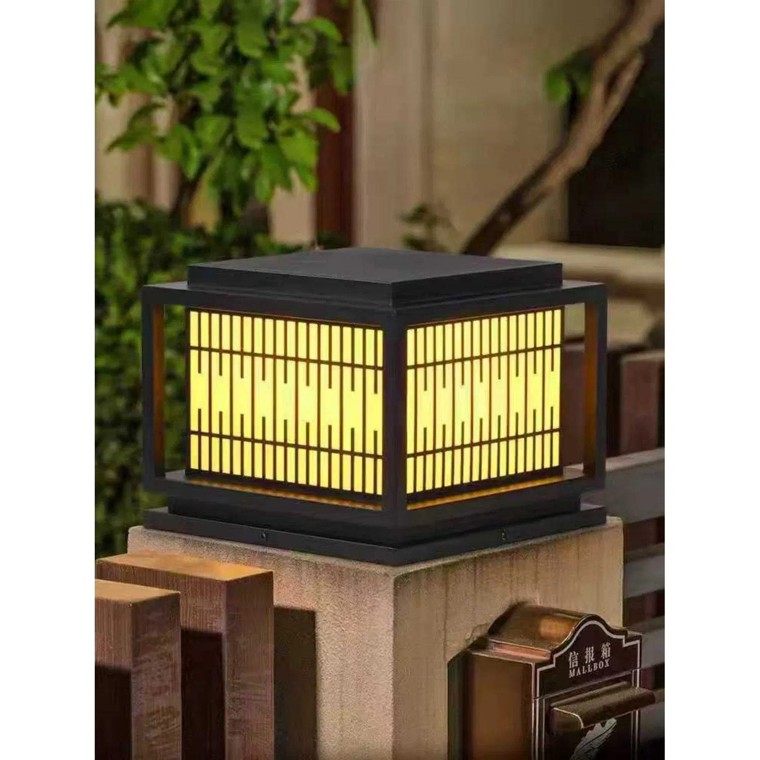 Outdoor Frosted Lampshade LED Solar Courtyard Street Pole Lights Landscape Observation Lamp