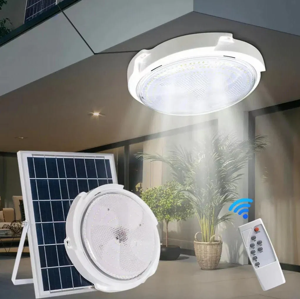 20W Solar Waterproof LED Ceiling Light with Remote Control Suitable for Outdoor Indoor Lighting on Balconies Decorative Lighting Ceiling Light