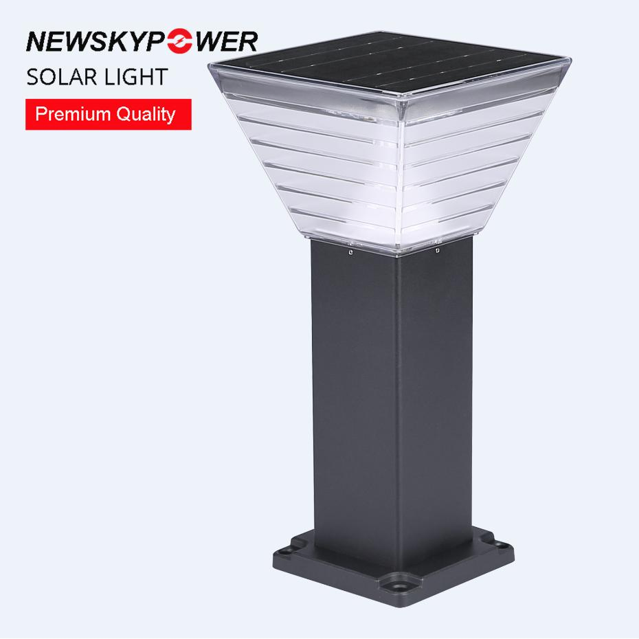Both 3000K 6000K Waterproof IP65 Garden Solar Lights Decorative Solar Bollard Lamp with Smart LED Light Lamp