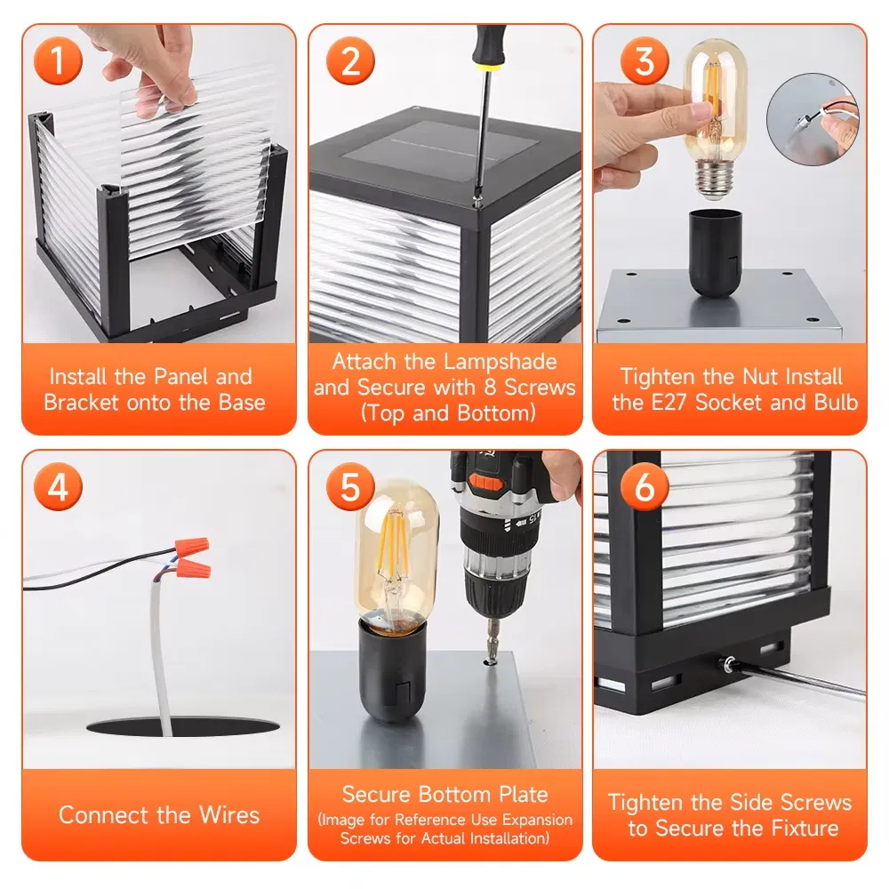 Solar LED Post Pillar Gate Lamp 10