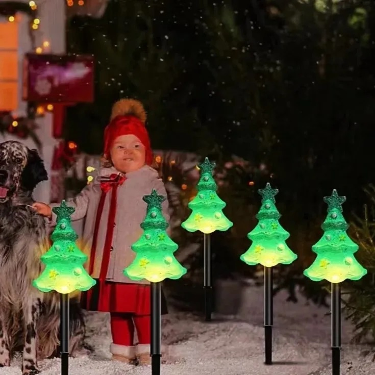 LED Landscape Ground Solar Lamp Outdoor 1 Drag 5 Solar Sunflower String LED Garden Path Lawn Light