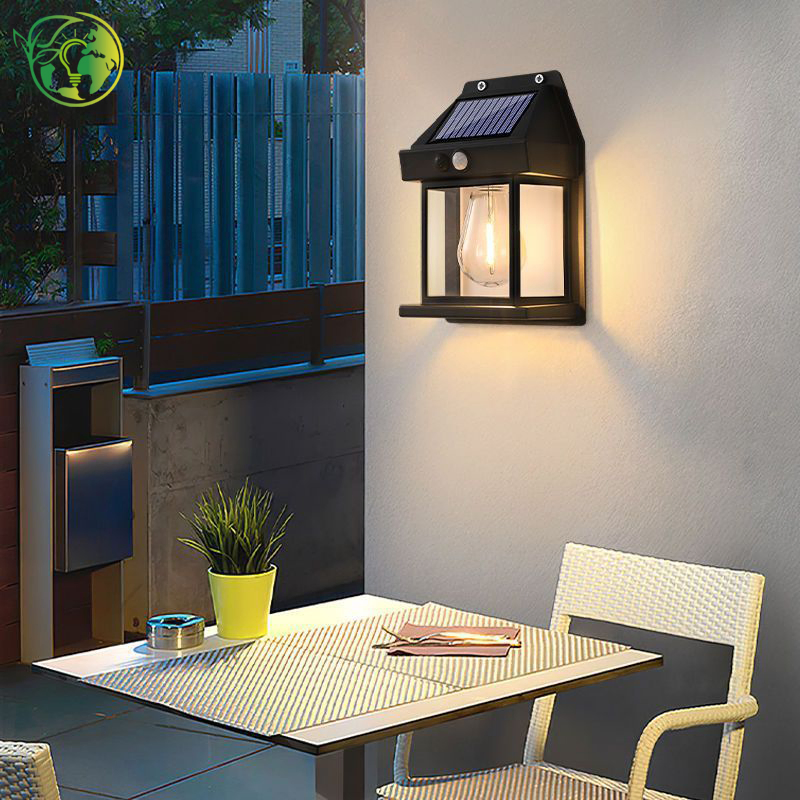 Frosted-Lens Solar Wall Light for Restaurant Terraces with Soft Light Output