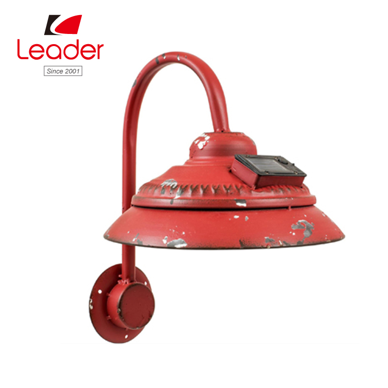 Solar Light Outdoor, Wall Mount Rustic Vintage Red Decor Barn Light, Waterproof, No Wiring, Decor Lighting for Patio, Garden, Deck, Path, Courtyard