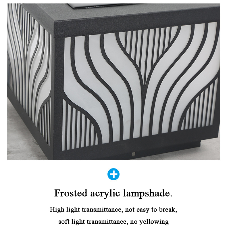 Stainless Steel Main Gate Garden Solar Pillar Light Outdoor Solar Light Waterproof Solar Post Light