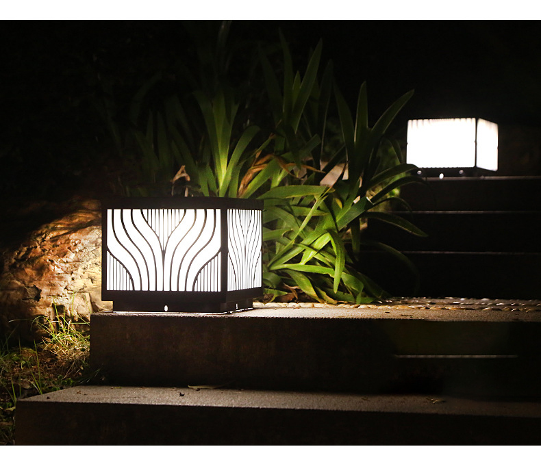 Stainless Steel Main Gate Garden Solar Pillar Light Outdoor Solar Light Waterproof Solar Post Light