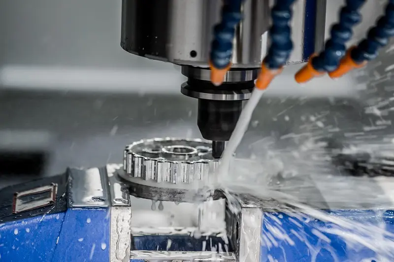 CNC milling machine with multi-axis control, complex part machining