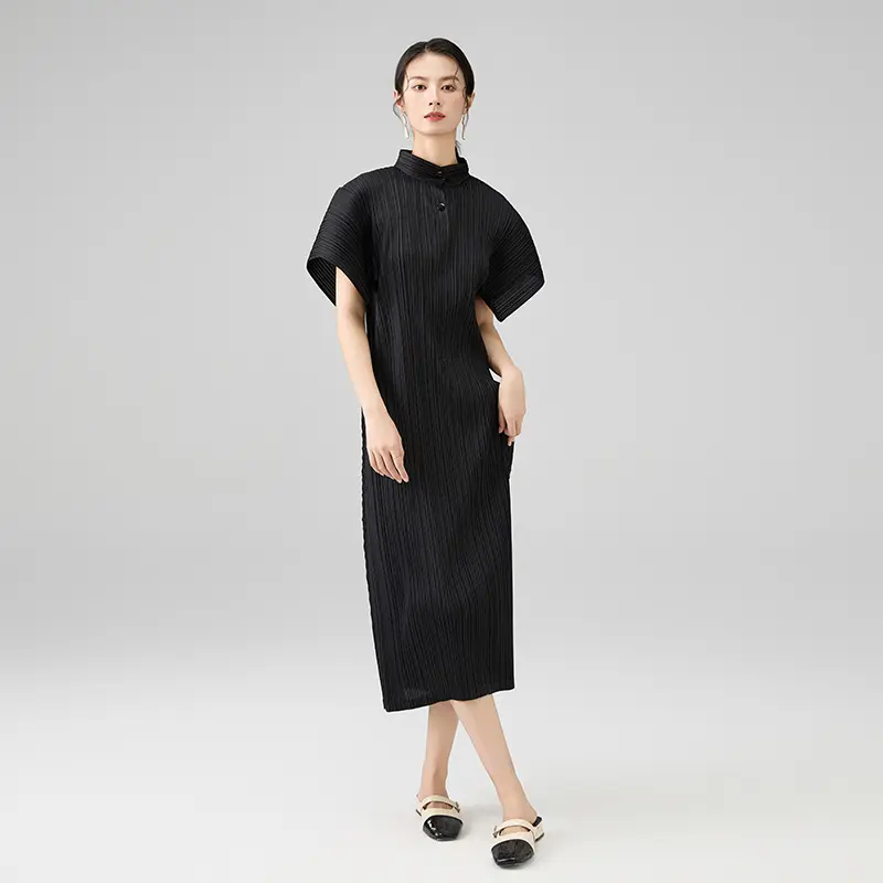 Wholesale Women's Elegant Pleated Midi Dress Suppliers, Factory