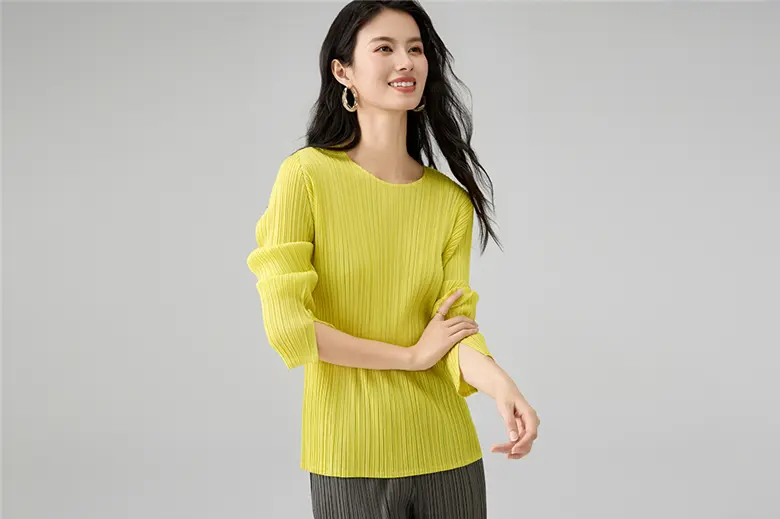 Kuala Lumpur Elegant Long Sleeve Pleated Top
