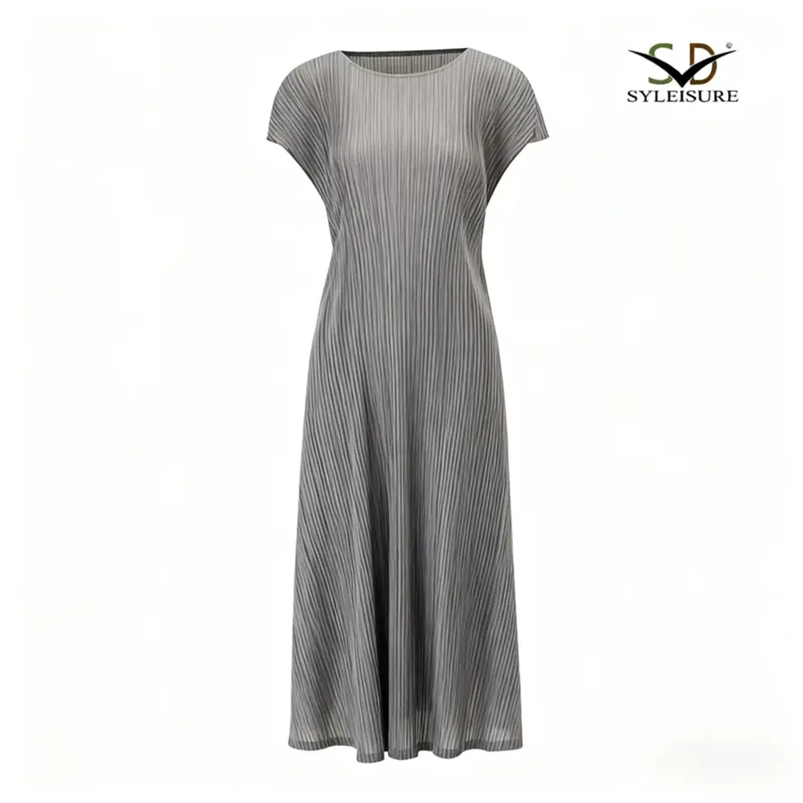 ODM Women's Pleated Loose - Fit Midi Dress Manufacturer, Exporter