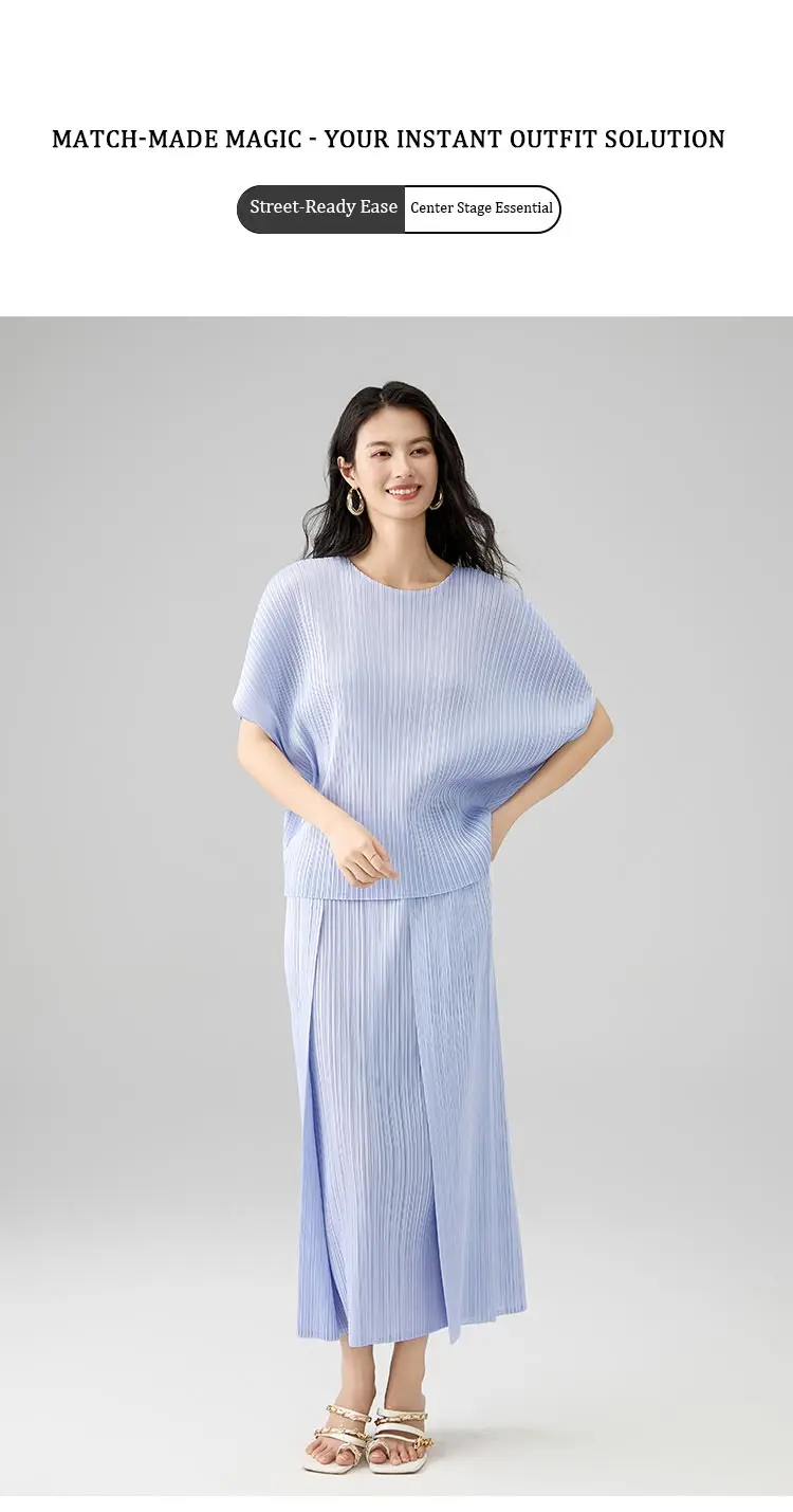 Light Blue Pleated Set Detail 5