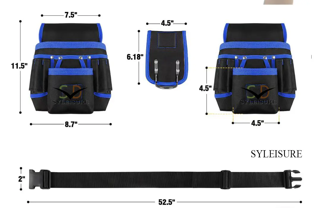 Custom SYLEISURE Dual-Pouch Tool Belt with Adjustable Strap Factories, Exporters