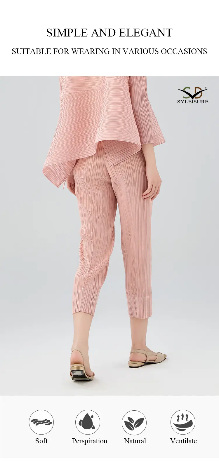 Pleated Cropped Pants Detail 3