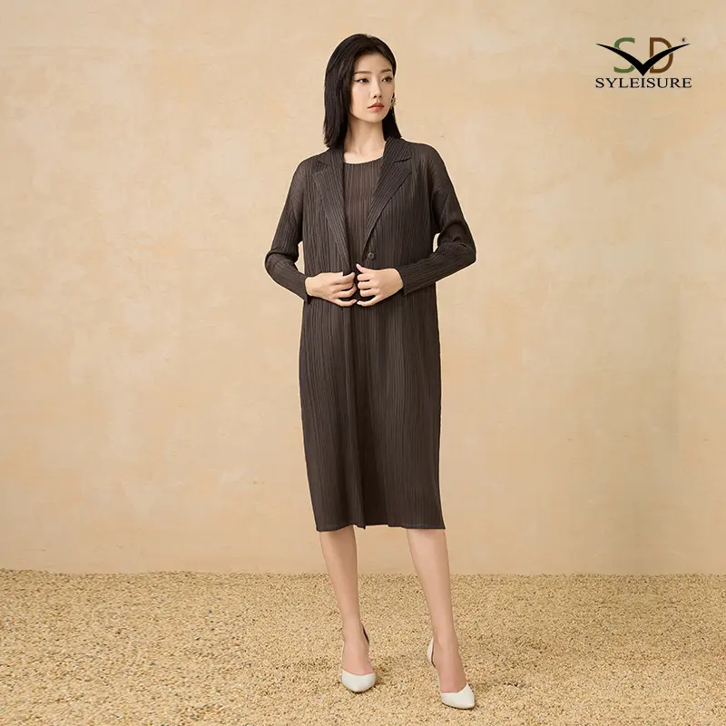 Best Women's Pleated Long Open - Front Coat Factories, Exporter