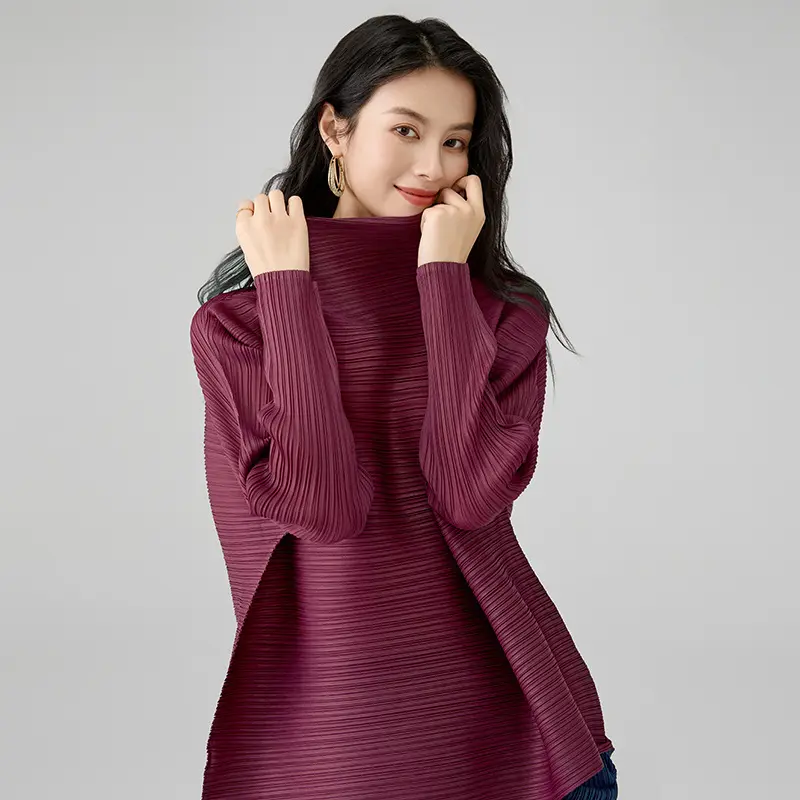 OEM Women's Elegant Pleated Long Sleeve Blouse Suppliers, Products