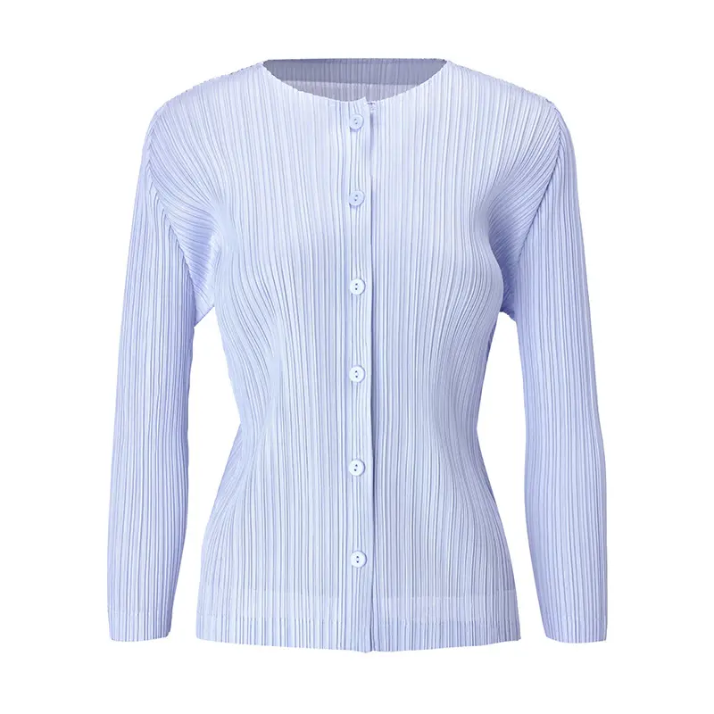 Wholesale Pleated Long Sleeve Button Up Cardigan Factory, Factories