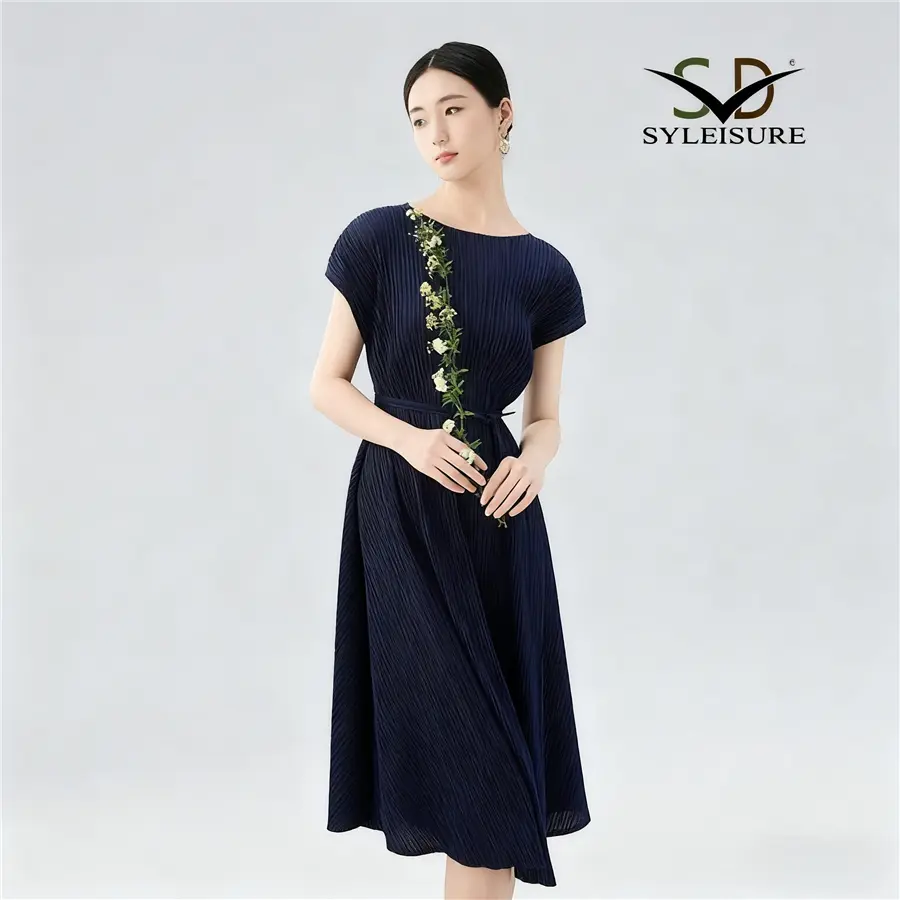 China Women's Pleated Short - Sleeve Midi Dress Manufacturers, Company