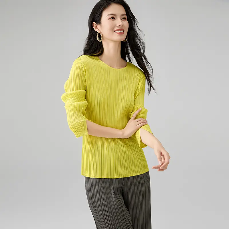 High-Quality Elegant Long Sleeve Pleated Top for Women Factories, Product