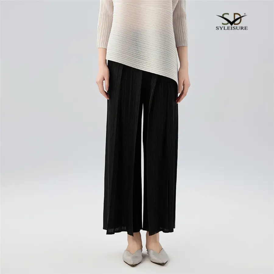 China Women's Pleated Wide - Leg Palazzo Pants Manufacturers, Products