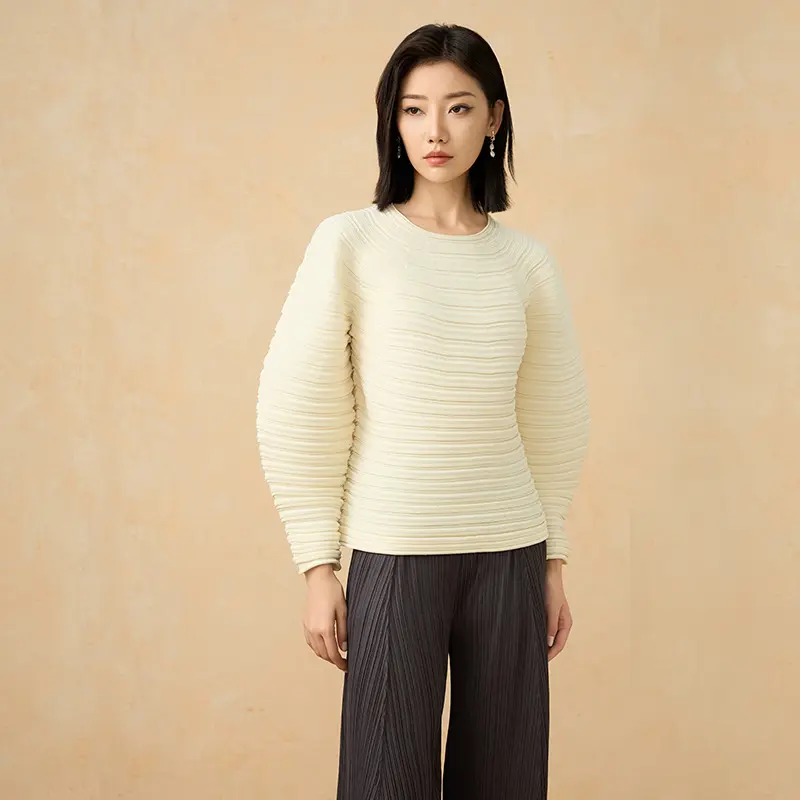 Famous Elegant Pleated Long Sleeve Blouse for Women Suppliers, Exporters