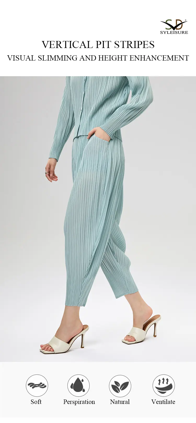 Women's Pleated Harem Pants Detail 3