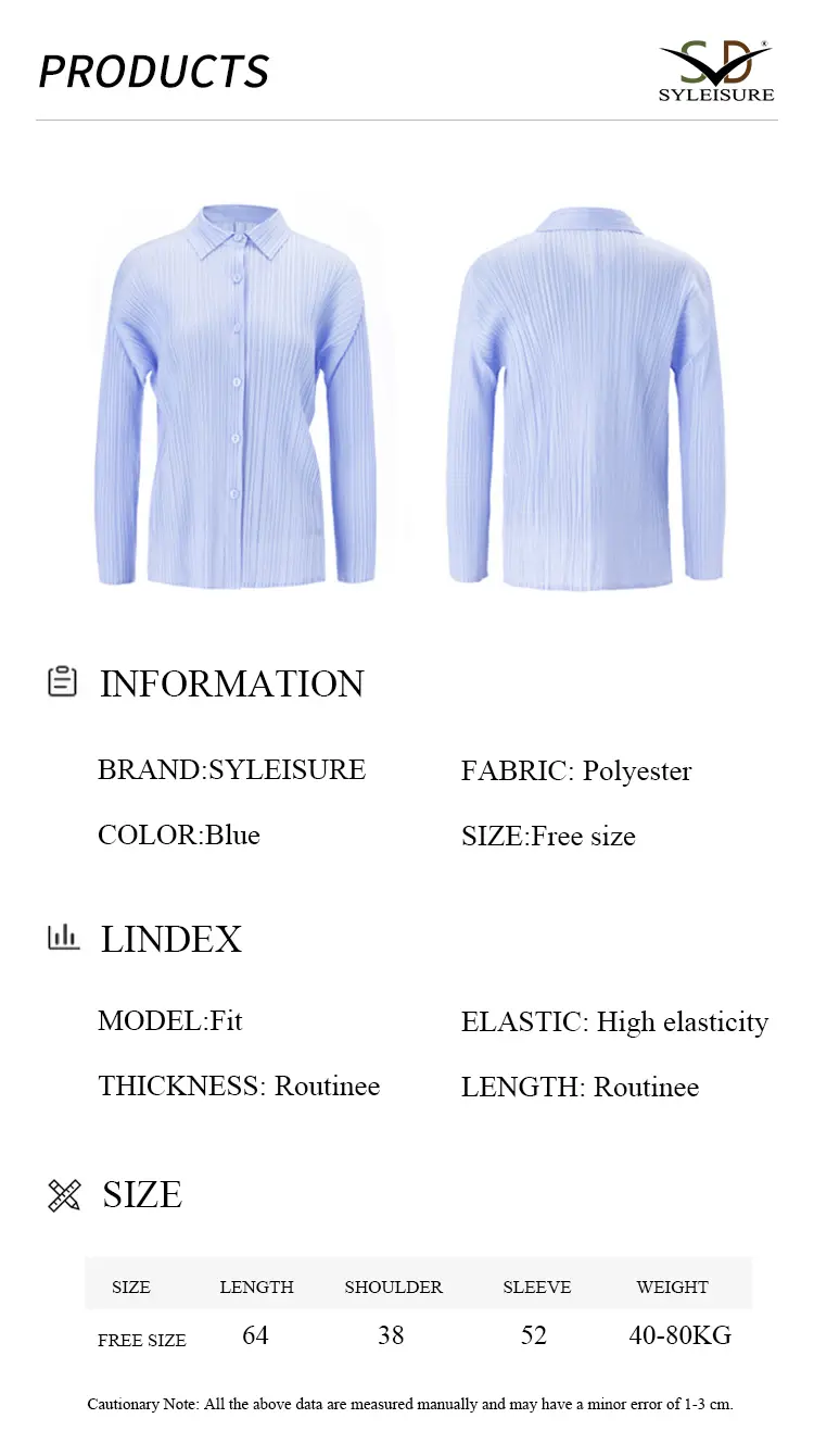 Women's Pleated Long - Sleeve Shirt Detail 4