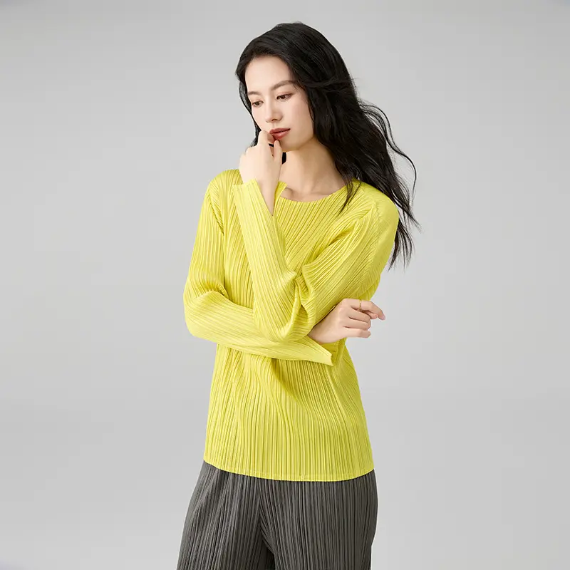 High-Quality Elegant Long Sleeve Pleated Top for Women Factories, Product