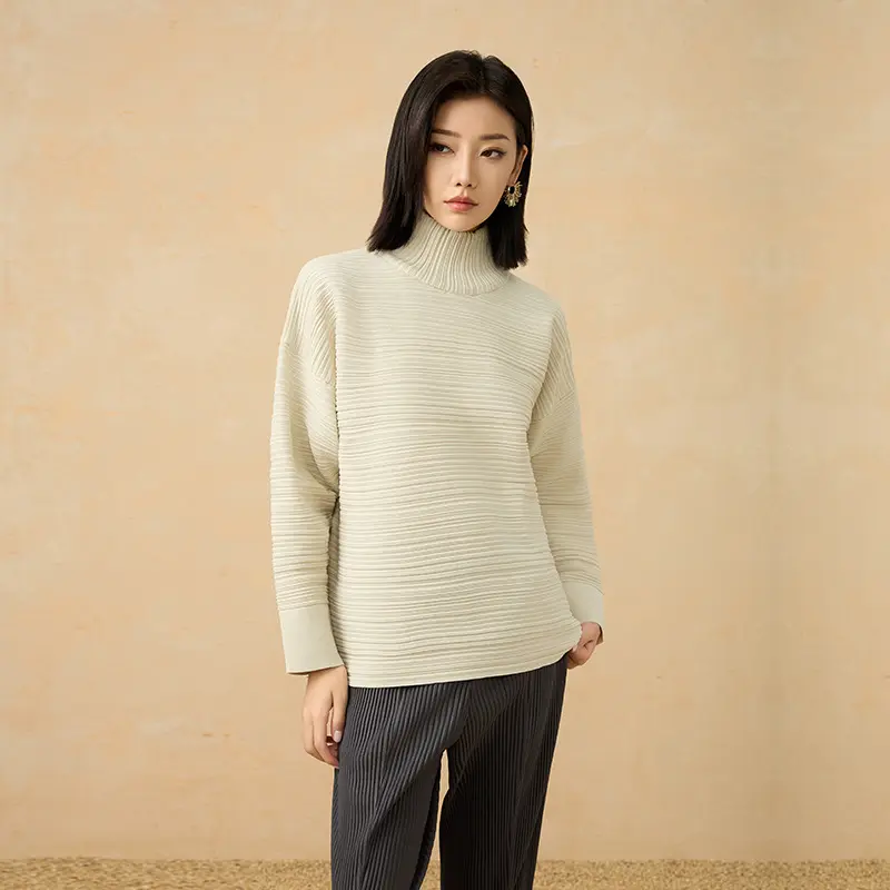 OEM Women's Pleated Turtleneck Oversized Top Supplier, Products