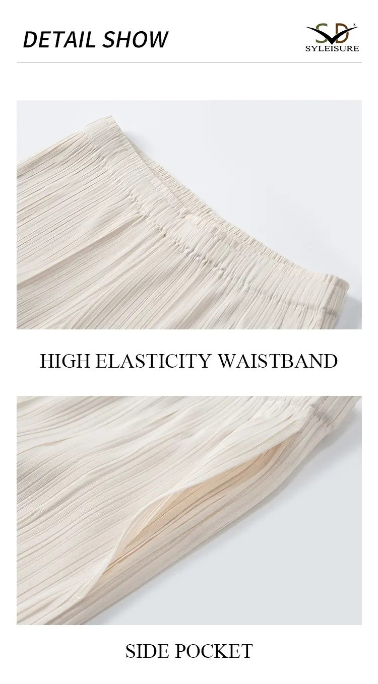Pleated Cropped Pants Detail 5