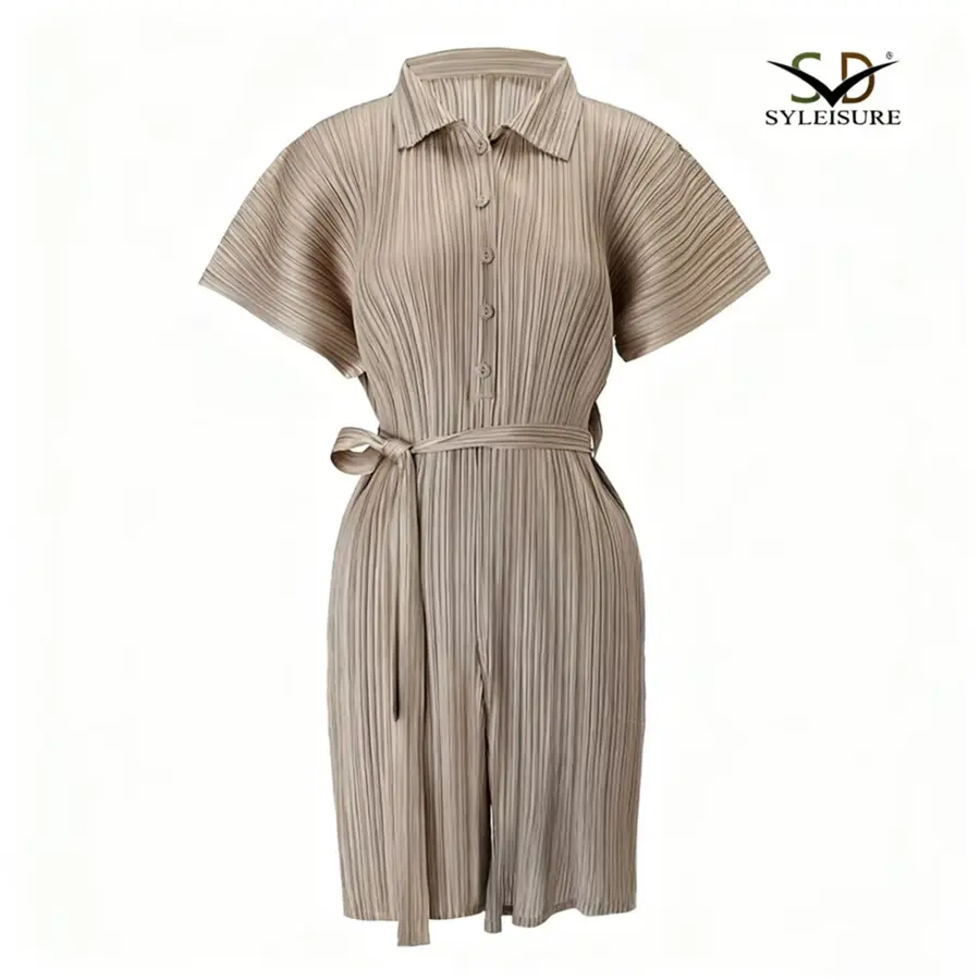 Custom Women's Pleated Short - Sleeve Romper Factory, Companies