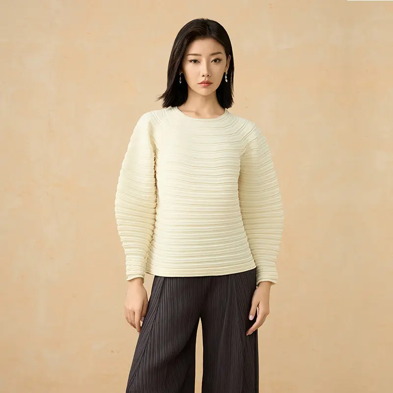 Famous Elegant Pleated Long Sleeve Blouse for Women Suppliers, Exporters
