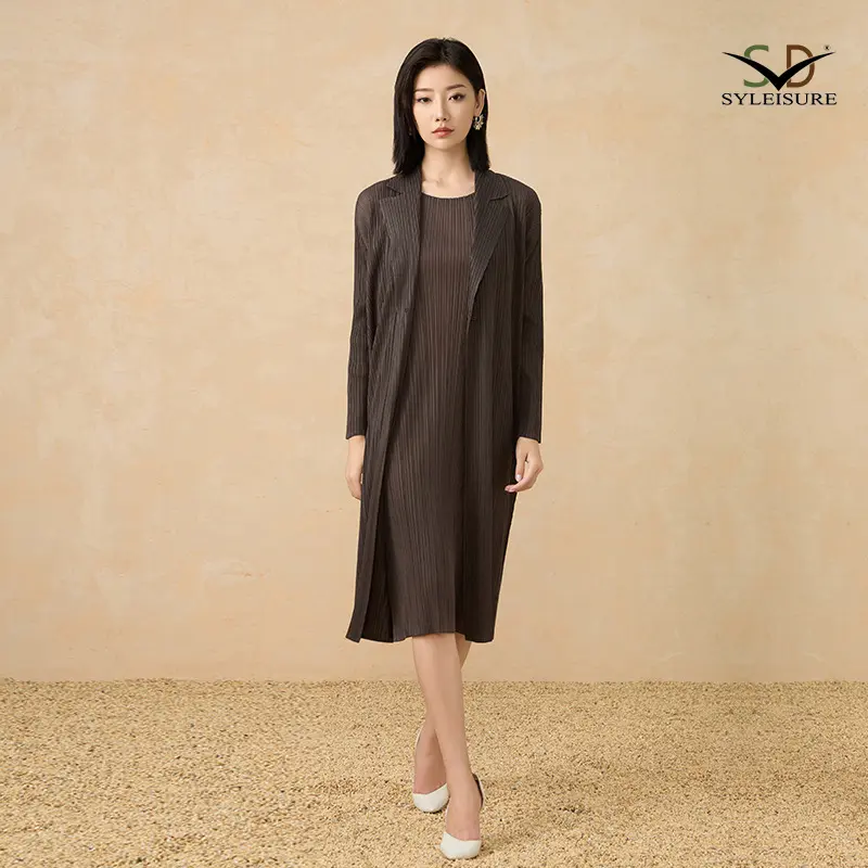 Best Women's Pleated Long Open - Front Coat Factories, Exporter
