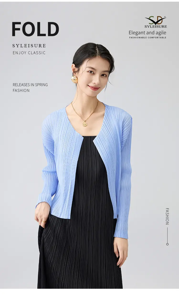 Women's Pleated Cardigan View 1
