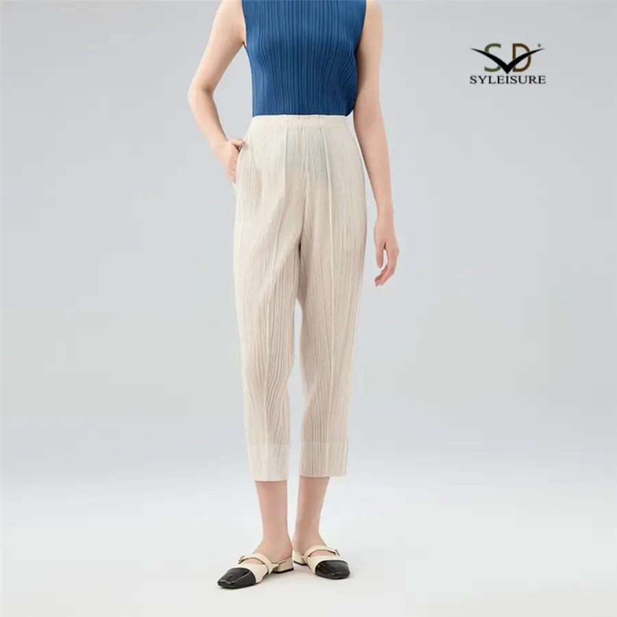 Best Women's Pleated Cropped Pants Manufacturers, Factory