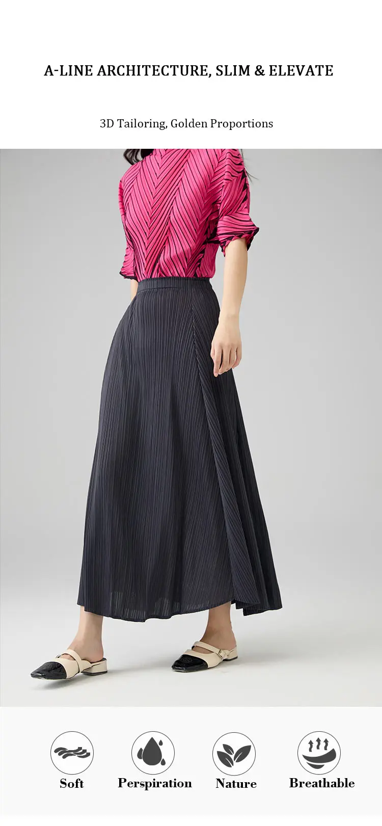 Elegant Pleated Maxi Skirt 4
