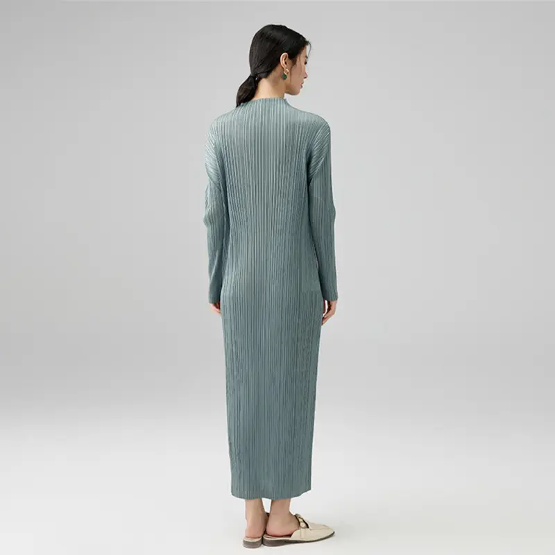 Wholesale Elegant Pleated Long Sleeve Midi Dress Suppliers, Service