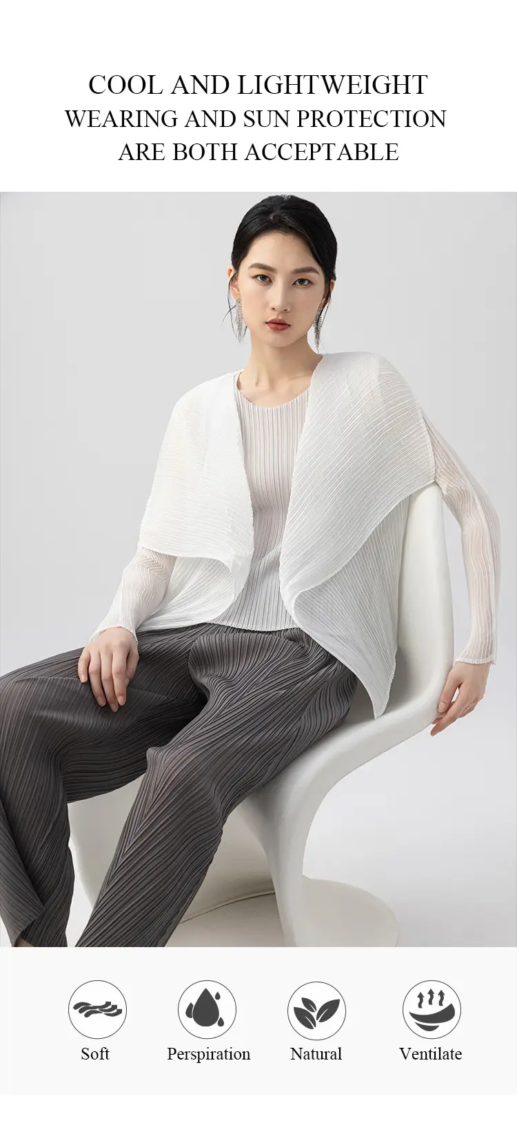 Pleated Cardigan Detail 4