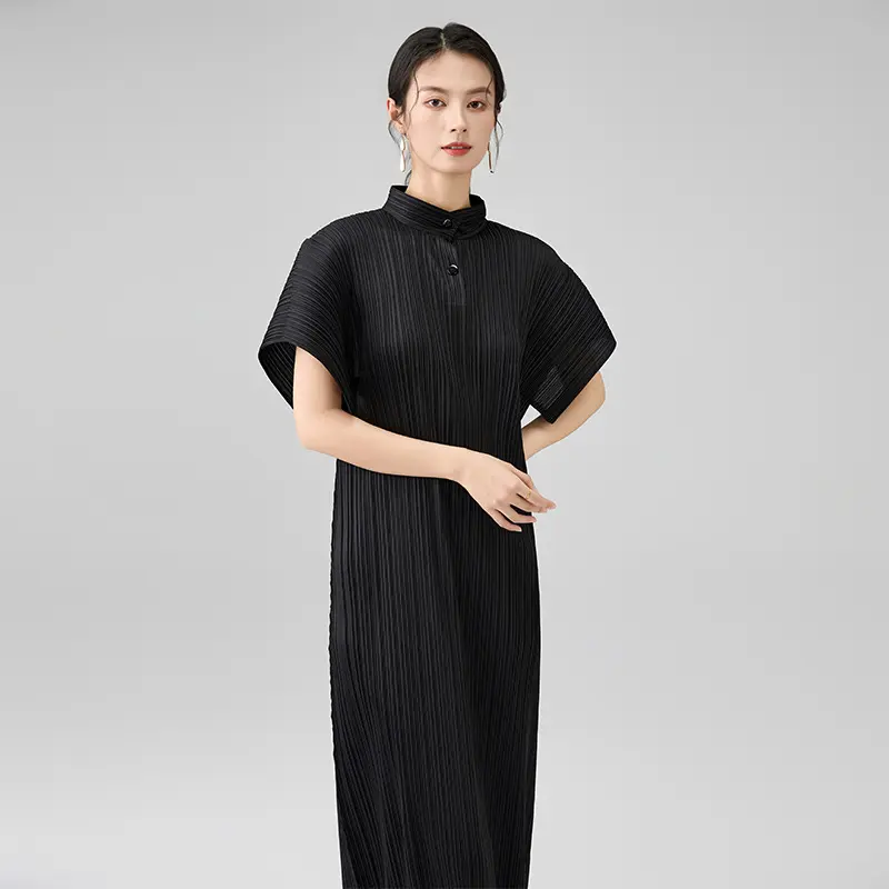 Wholesale Women's Elegant Pleated Midi Dress Suppliers, Factory