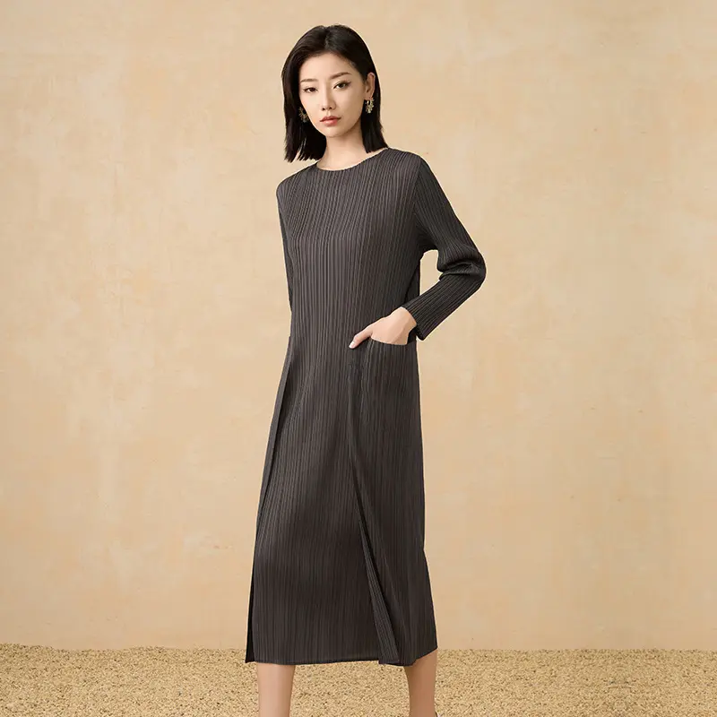 Best Minimalist Pleated Long Sleeve Midi Dress Supplier, Service