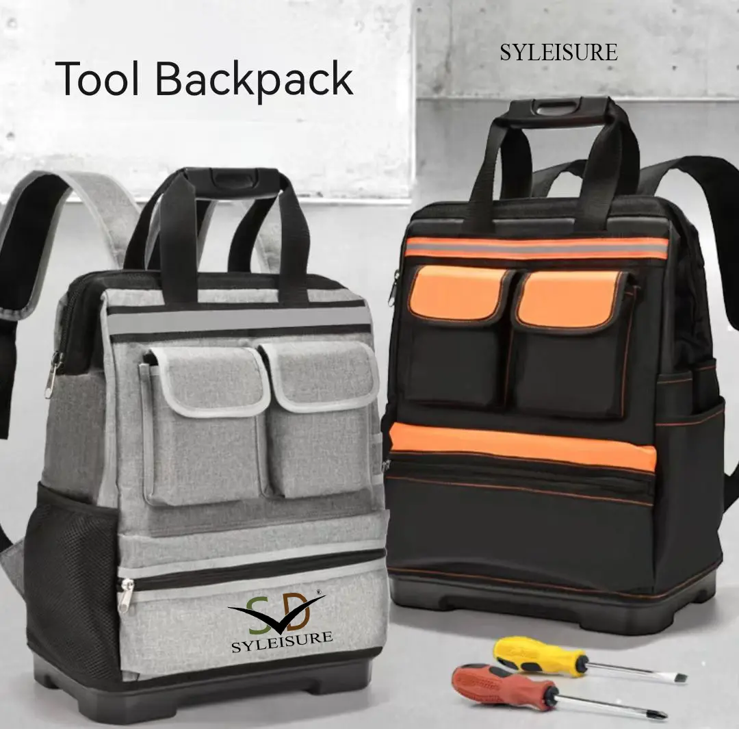 Famous Syleisure Dual-Color Tool Backpack with Reflective Strip Factory, Products