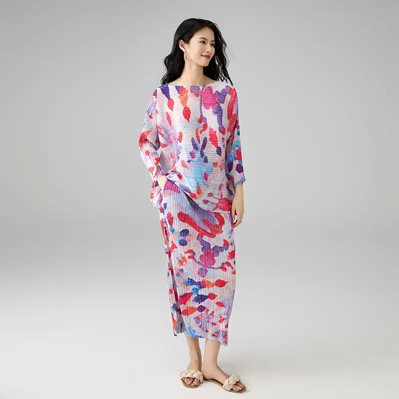 OEM Floral Pleated Two Piece Set for Women Manufacturer, Manufacturers