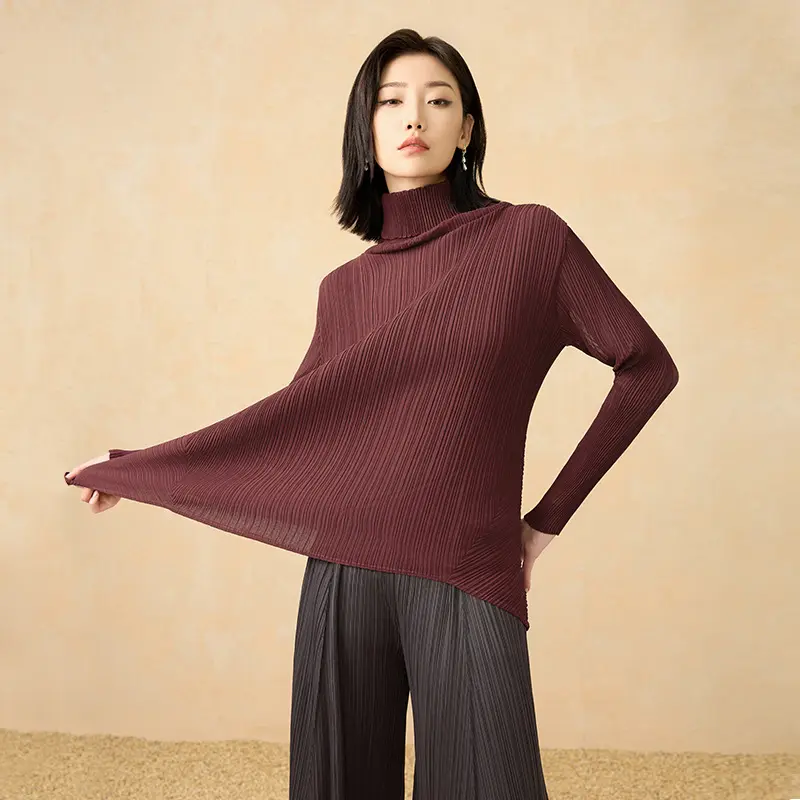 Best Women’s Pleated Turtleneck Top – Loose Fit Blouse Factory, Factories