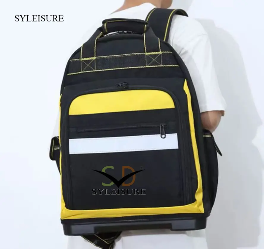 Heavy-duty tool backpack front view